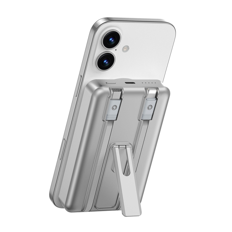 Wiwu Wi-P056 Taşınabilir Wireless Şarj ve PD Hızlı Şarj Özellikli Powerbank 15W 10000mAh - 3