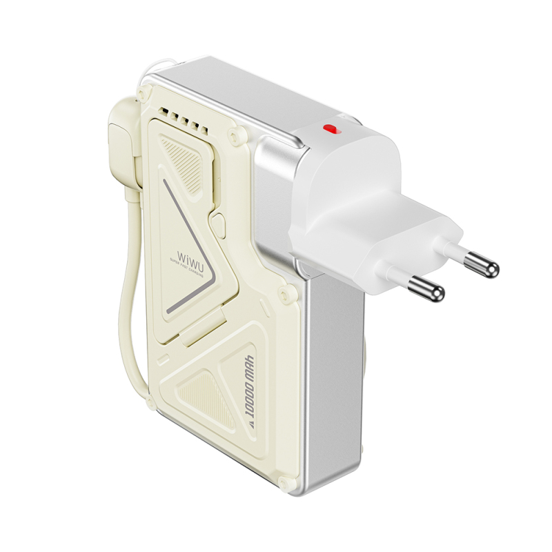 Wiwu Wi-P057 Knight Series Portable Wireless Type-C and Lightning Cable PD Power Bank with Stand 35W 10000mAh - 5