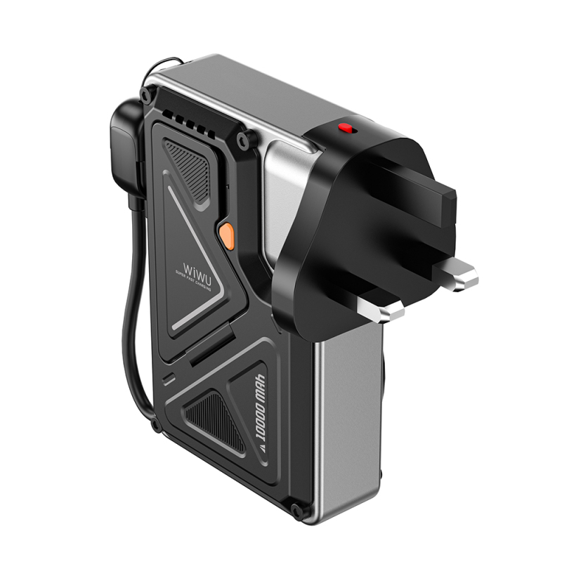 Wiwu Wi-P057 Knight Series Portable Wireless Type-C and Lightning Cable PD Power Bank with Stand 35W 10000mAh - 9