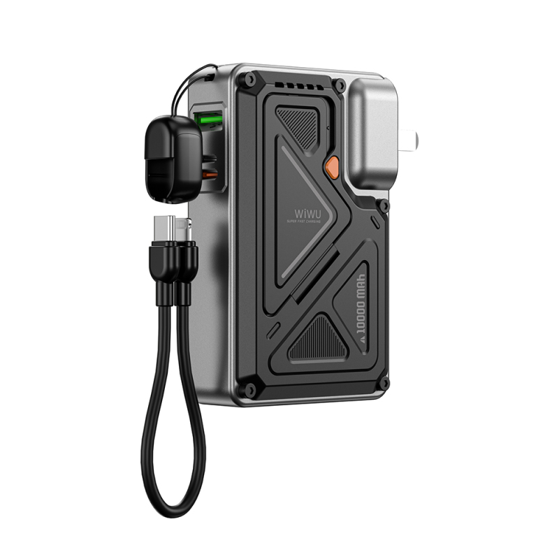 Wiwu Wi-P057 Knight Series Portable Wireless Type-C and Lightning Cable PD Power Bank with Stand 35W 10000mAh - 2