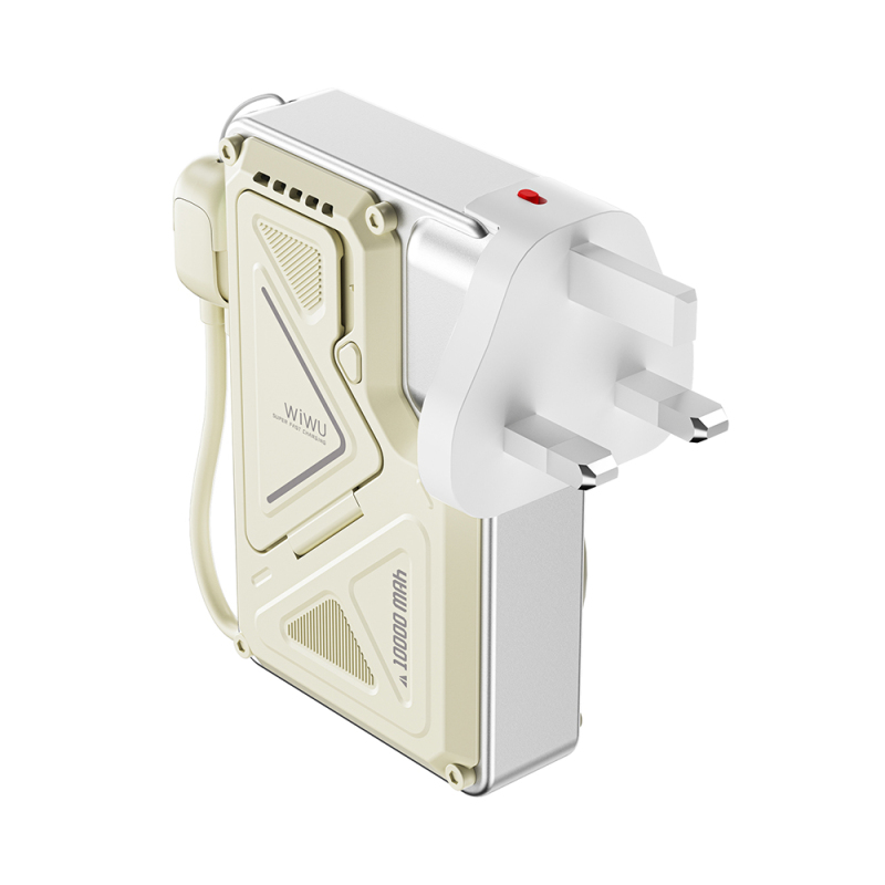 Wiwu Wi-P057 Knight Serisi Taşınabilir Wireless Type-C ve Lightning Kablolu Standlı PD Powerbank 35W 10000mAh - 4