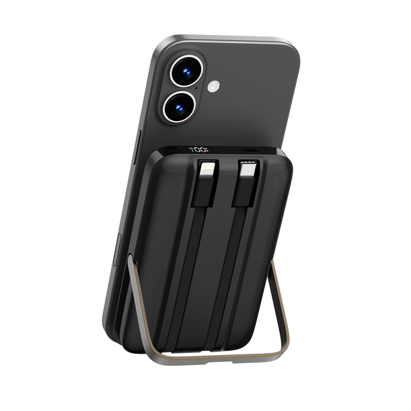 Wiwu Wi-P077 Pionner Serisi Taşınabilir Wireless Şarj ve PD 20W Hızlı Şarj Özellikli Standlı Powerbank 15W 10000mAh - 8