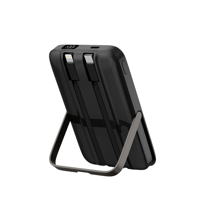 Wiwu Wi-P077 Pionner Serisi Taşınabilir Wireless Şarj ve PD 20W Hızlı Şarj Özellikli Standlı Powerbank 15W 10000mAh - 10