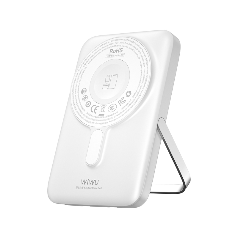 Wiwu Wi-P077 Pionner Serisi Taşınabilir Wireless Şarj ve PD 20W Hızlı Şarj Özellikli Standlı Powerbank 15W 10000mAh - 2