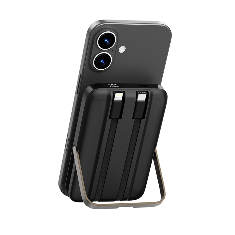 Wiwu Wi-P077 Pionner Serisi Taşınabilir Wireless Şarj ve PD 20W Hızlı Şarj Özellikli Standlı Powerbank 15W 10000mAh - 8