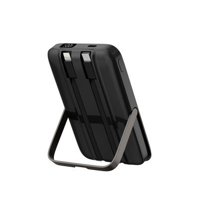 Wiwu Wi-P077 Pionner Serisi Taşınabilir Wireless Şarj ve PD 20W Hızlı Şarj Özellikli Standlı Powerbank 15W 10000mAh - 10