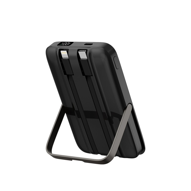 Wiwu Wi-P077 Pionner Serisi Taşınabilir Wireless Şarj ve PD 20W Hızlı Şarj Özellikli Standlı Powerbank 15W 10000mAh - 10