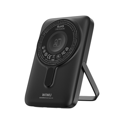 Wiwu Wi-P077 Pionner Serisi Taşınabilir Wireless Şarj ve PD 20W Hızlı Şarj Özellikli Standlı Powerbank 15W 10000mAh - 3