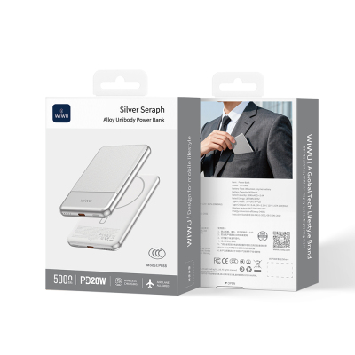 Wiwu Wi-P088 LED Işık Göstergeli PD 20W Kablosuz Powerbank 5000mAh 15W - 6