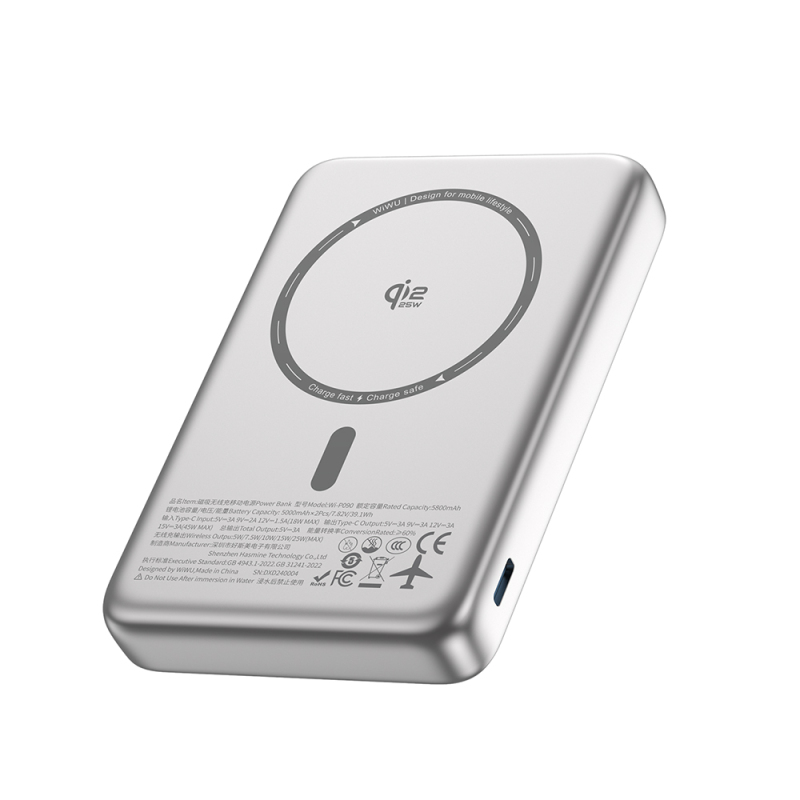 Wiwu Wi-P090 Mag Pro Series 45W Portable M-safe Wireless Powerbank with Qi2 Charging Technology and Stand, 10,000mAh - 2