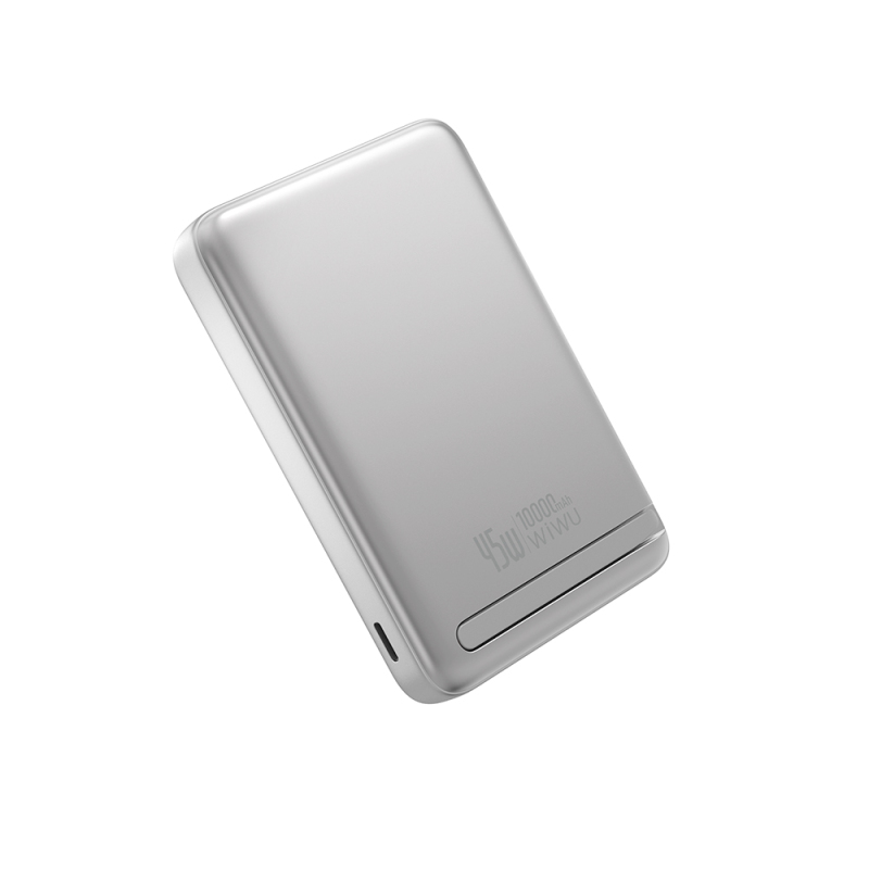 Wiwu Wi-P090 Mag Pro Series 45W Portable M-safe Wireless Powerbank with Qi2 Charging Technology and Stand, 10,000mAh - 3