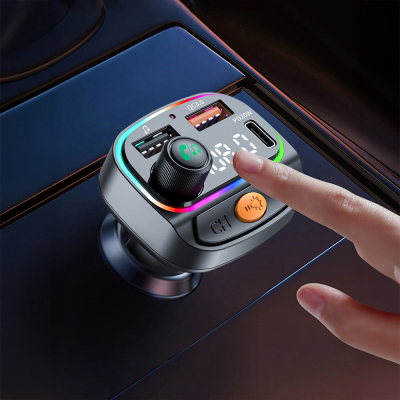 Wiwu Wi-QC031 RGB Bluetooth Transmitter MP3 Type-C and USB-A Car Charger - 7