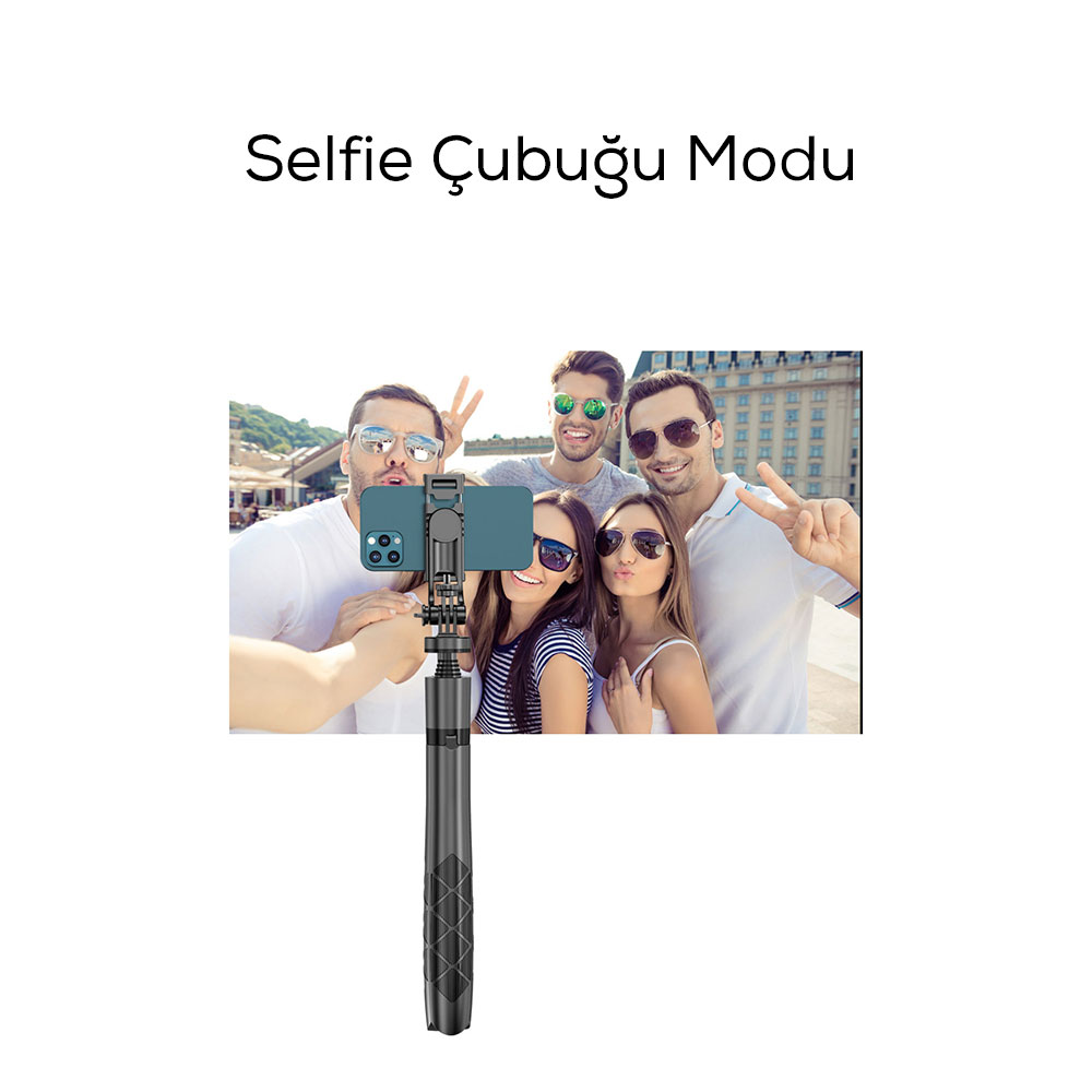 Wiwu Wi-SE005 Çok Fonksiyonlu Sabitleyici Ayrılabilir Canlı Yayın Tripod Selfie Çubuğu - 10