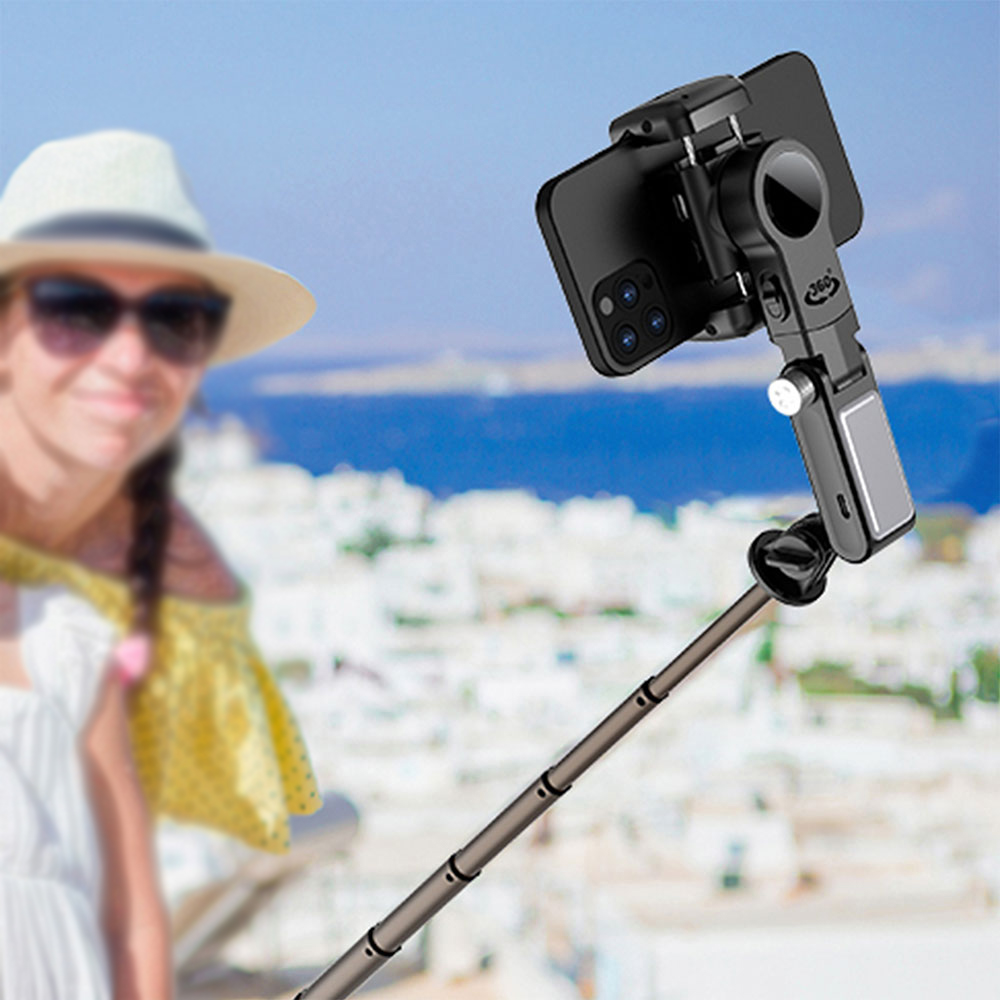 Wiwu Wi-SE006 Çok Fonksiyonlu Işıklı Gimbal Sabitleyici Tripod Selfie Çubuğu - 7