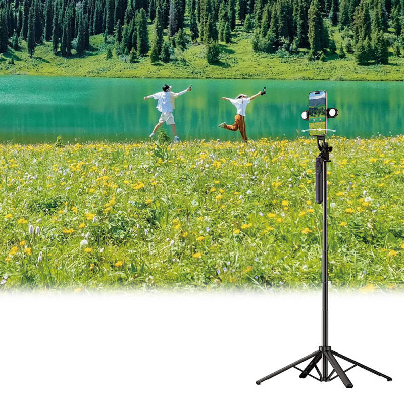 Wiwu Wi-SE012 Live Broadcast Fill Light Telescopic Tripod and Selfie Stick - 6