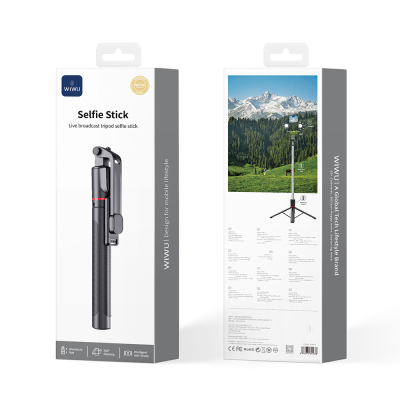 Wiwu Wi-SE015 Canlı Yayın Dolgu Işıklı Teleskopik Tripod ve Selfie Çubuğu - 8