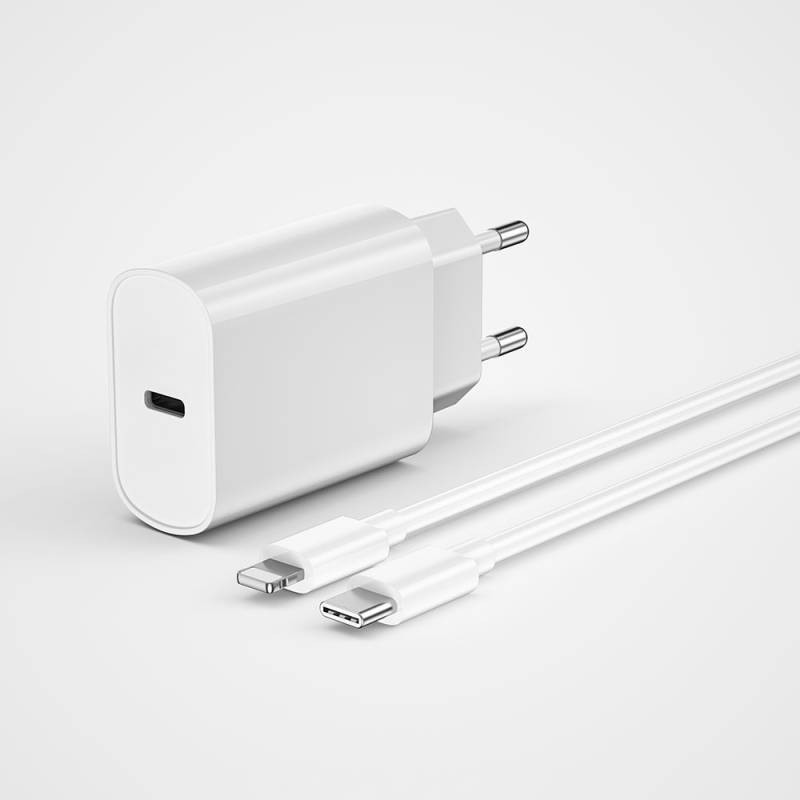 Wiwu Wi-U001 Quick 20W Tek Bağlantılı Şarj Başlığı Type-C to Lightning PD 20W Kablolu Şarj Seti - 2