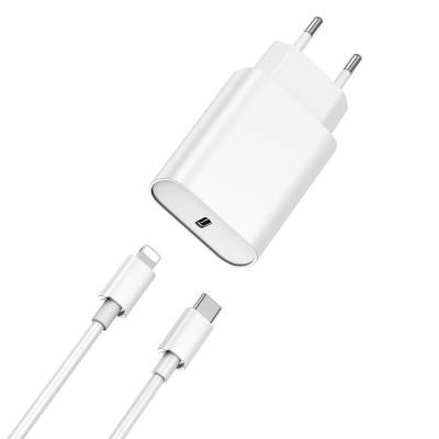 Wiwu Wi-U001 Quick 20W Tek Bağlantılı Şarj Başlığı Type-C to Lightning PD 20W Kablolu Şarj Seti - 3