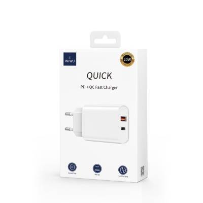 Wiwu Wi-U002 Quick Type-C PD & USB-A QC Quick Charge Head 20W - 3