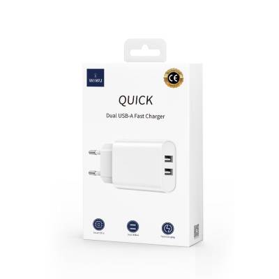 Wiwu Wi-U003 Quick 2.1A Dual USB Output Quick Charge Head Adapter - 4