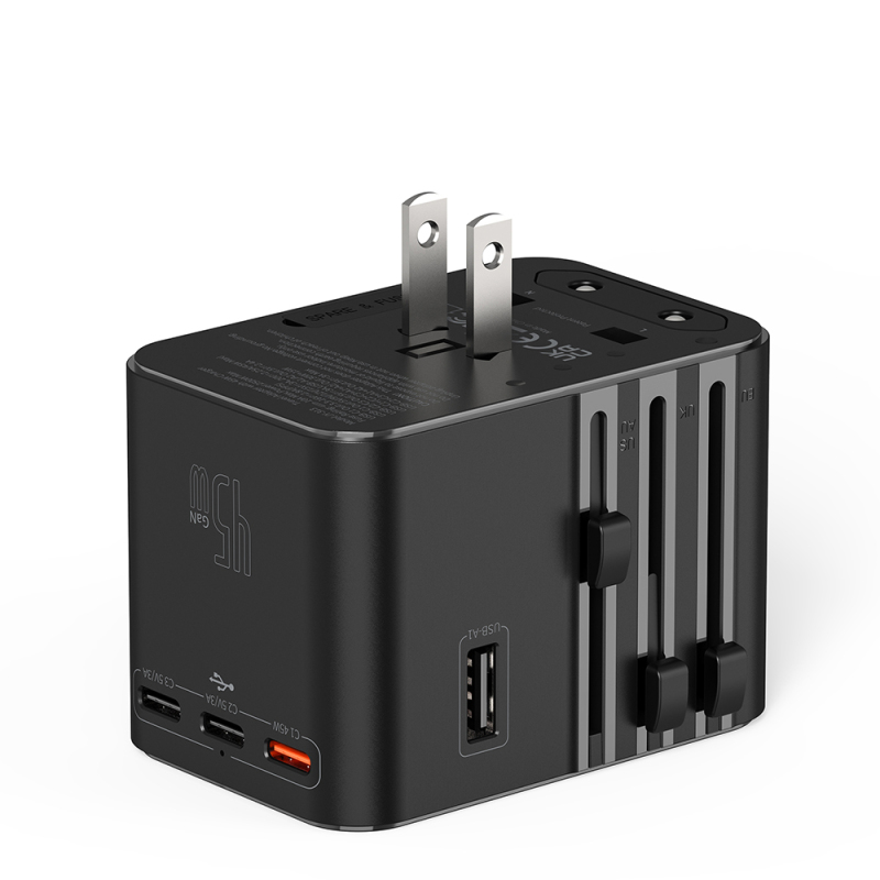 Wiwu Wi-UA006 Multi-Universal TR/US/UK/AUS/EU Compatible Travel Charger Adapter 45W - 12