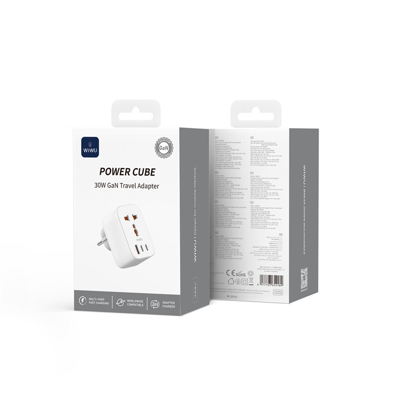 Wiwu Wi-UA008 GaN Tech PD Fast Charging Travel Charger 30W - 7
