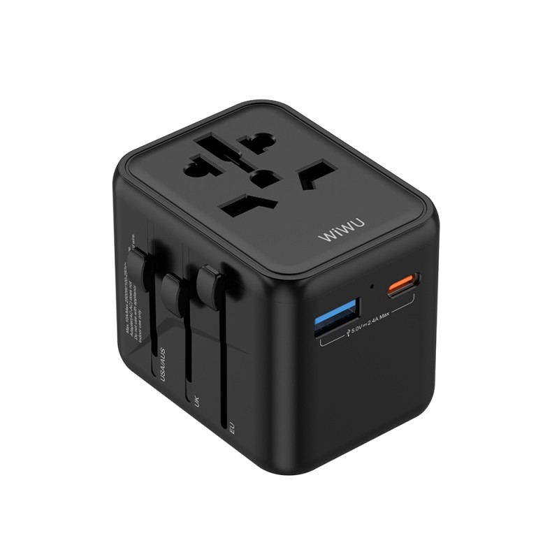 Wiwu Wi-UA012 Çoklu Universal TR/US/UK/AUS/EU Uyumlu Seyahat Şarj Adaptörü 12W - 3