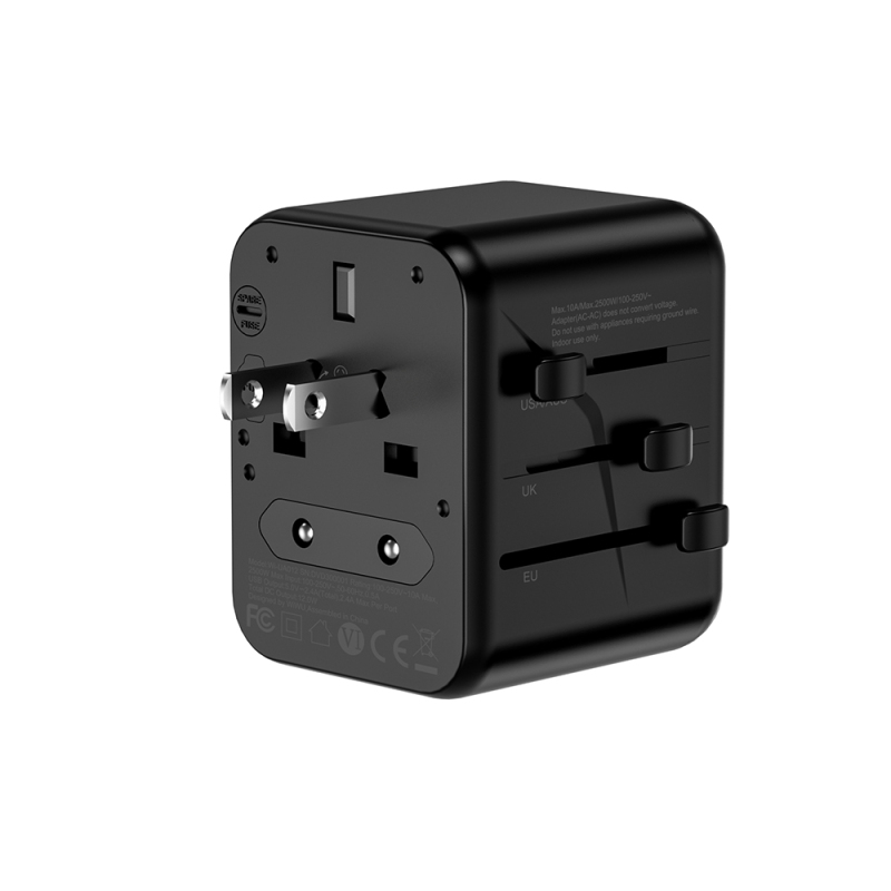 Wiwu Wi-UA012 Multi-Universal TR/US/UK/AUS/EU Compatible Travel Charger Adapter 12W - 4