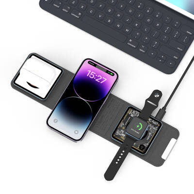 Wiwu Wi-W001 3in1 Foldable Magnetic Wireless Charging Stand - 4