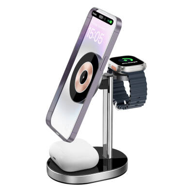 Wiwu Wi-W003 Light and Shadow 3in1 Magnetic Wireless Charging Stand with Fast Charging - 8