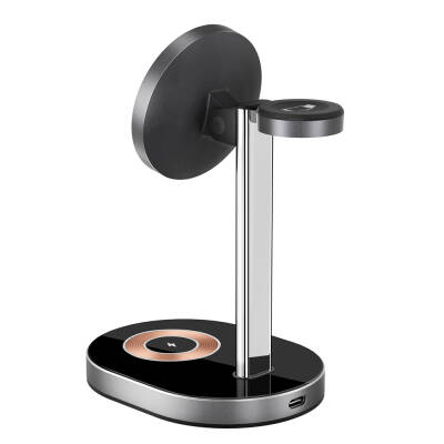 Wiwu Wi-W003 Light and Shadow 3in1 Magnetic Wireless Charging Stand with Fast Charging - 3