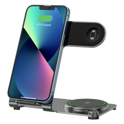 Wiwu Wi-W005 Armor 3in1 Magnetic Wireless Charging Stand with Fast Charging - 3