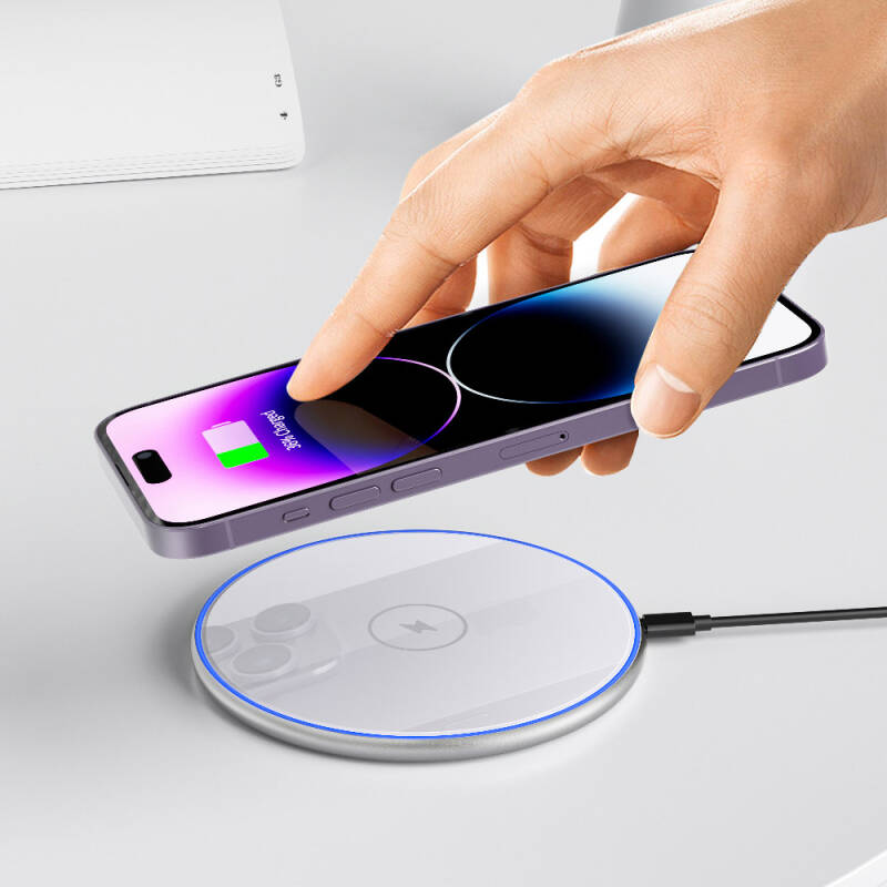 Wiwu Wi-W012 Quantus 15W Desktop Wireless Charger with Fast Charging - 12