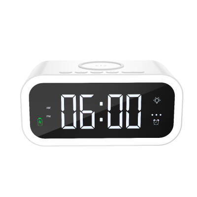 Wiwu Wi-W015 Time 4in1 Digital Clock Wireless Charger with Alarm and LED Light - 1