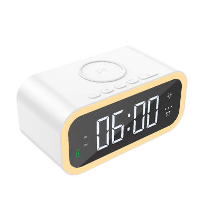 Wiwu Wi-W015 Time 4in1 Digital Clock Wireless Charger with Alarm and LED Light - 3