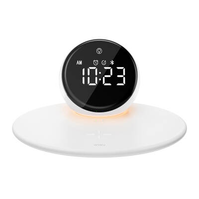 Wiwu Wi-W017 Wireless Charging Stand Dual Alarm and Digital Clock Bluetooth Speaker - 3