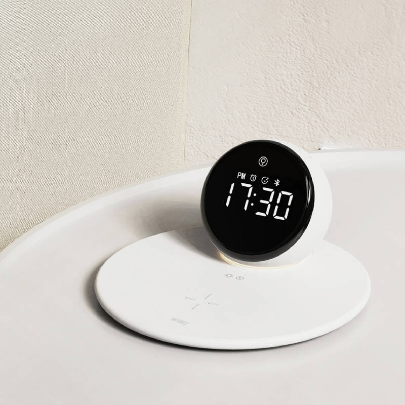 Wiwu Wi-W017 Wireless Charging Stand Dual Alarm and Digital Clock Bluetooth Speaker - 6