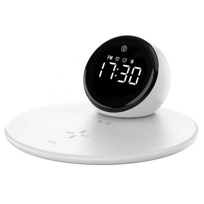 Wiwu Wi-W017 Wireless Charging Stand Dual Alarm and Digital Clock Bluetooth Speaker - 2