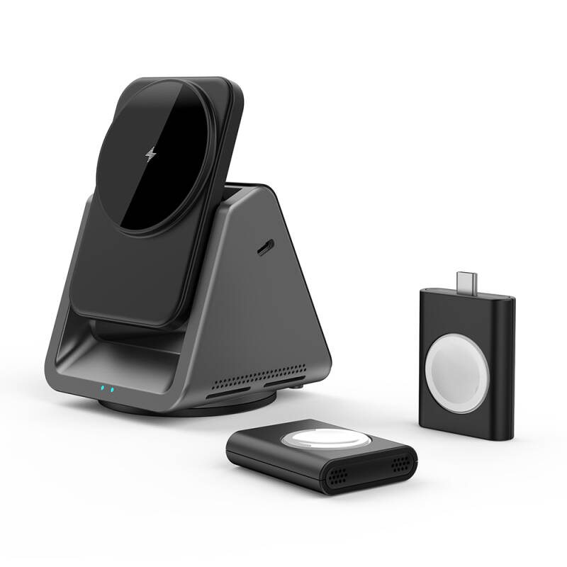 Wiwu Wi-W018 Coolpad Series 15W 3in1 Wireless Charging Stand for Phone and Smart Watch - 5