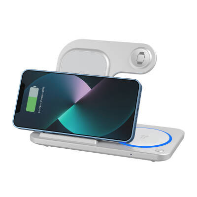 Wiwu Wi-W020 3in1 Foldable Magnetic Wireless Charging Stand with Fast Charging - 5