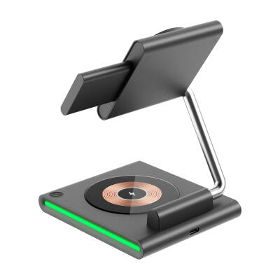 Wiwu Wi-W023 Geek 15W 3in1 Foldable Movable Head Wireless Charging Stand for Phone & Smart Watch & Headphone - 5