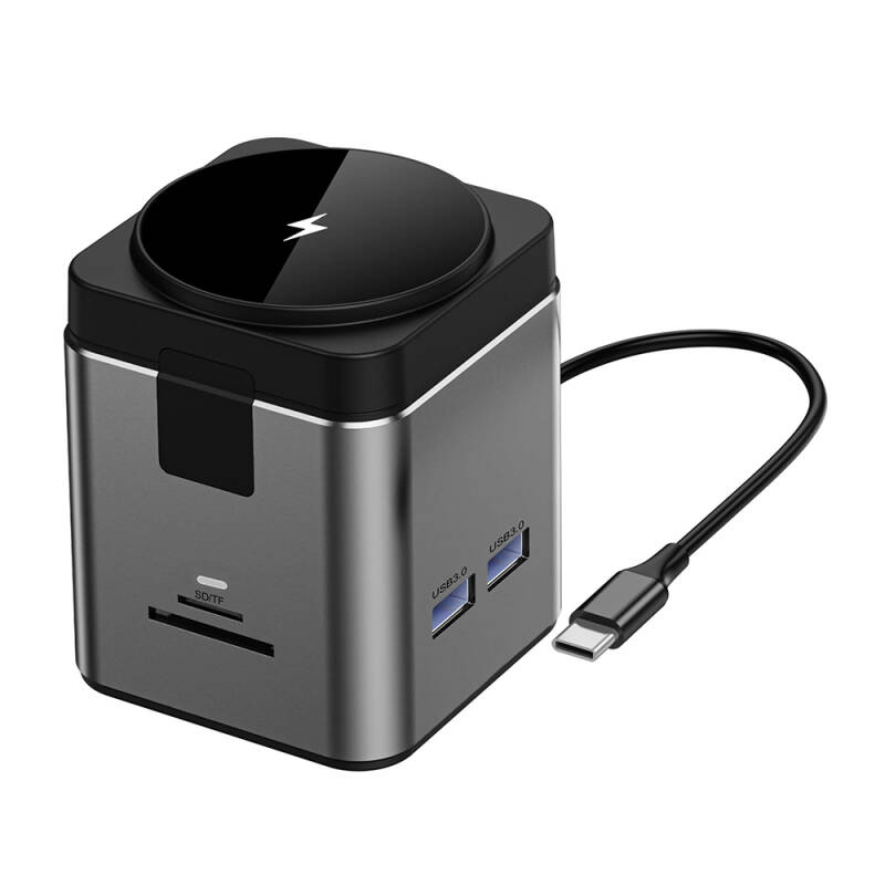 Wiwu Wi-W025 9in1 Magsafe Charger Special Type-C Hub PD 100W USB 3.0 SD/TF HDMI RJ45 - 3