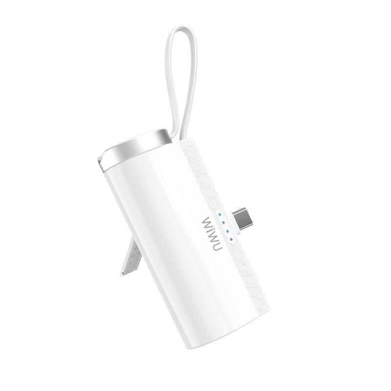 Wiwu Wi-W026 Capsule Serisi 2in1 Mini Taşınabilir Standlı Askılı Type-C PD Powerbank 5000mAh - 1