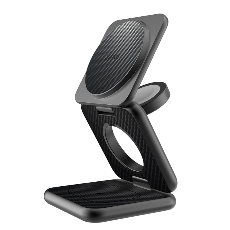 Wiwu Wi-W035 3 in 1 Magnetic Fast Charging Aramid Fiber Wireless Charging Stand 15W - 3