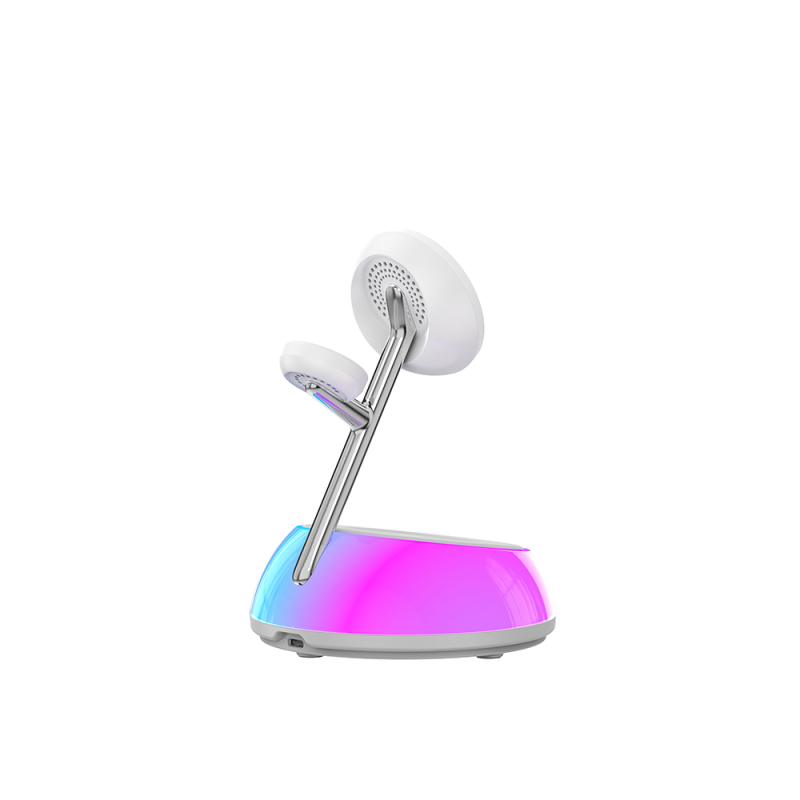 Wiwu Wi-W036 Qi2 3 in 1 Magnetic Fast Charging Wireless Charger Stand with Ambient Light 15W - 5