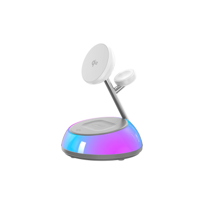 Wiwu Wi-W036 Qi2 3 in 1 Magnetic Fast Charging Wireless Charger Stand with Ambient Light 15W - 2