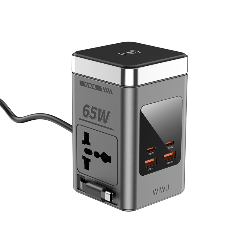 Wiwu Wi-W040 GaN 65W 8-in-1 Charging Station for Phones, Smartwatches & Headphones - 4