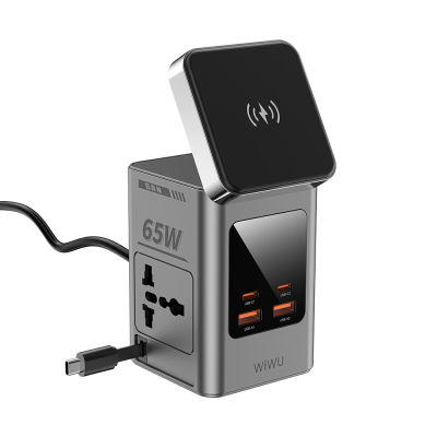 Wiwu Wi-W040 Telefon & Akıllı Saat & Kulaklık İçin GaN 65W 8in1 Şarj İstasyonu - 3