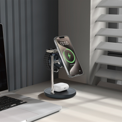 Wiwu Wi-W041 3in1 Wireless Charging Stand 25W with Qi2 Charging Technology and Active Cooling - 5