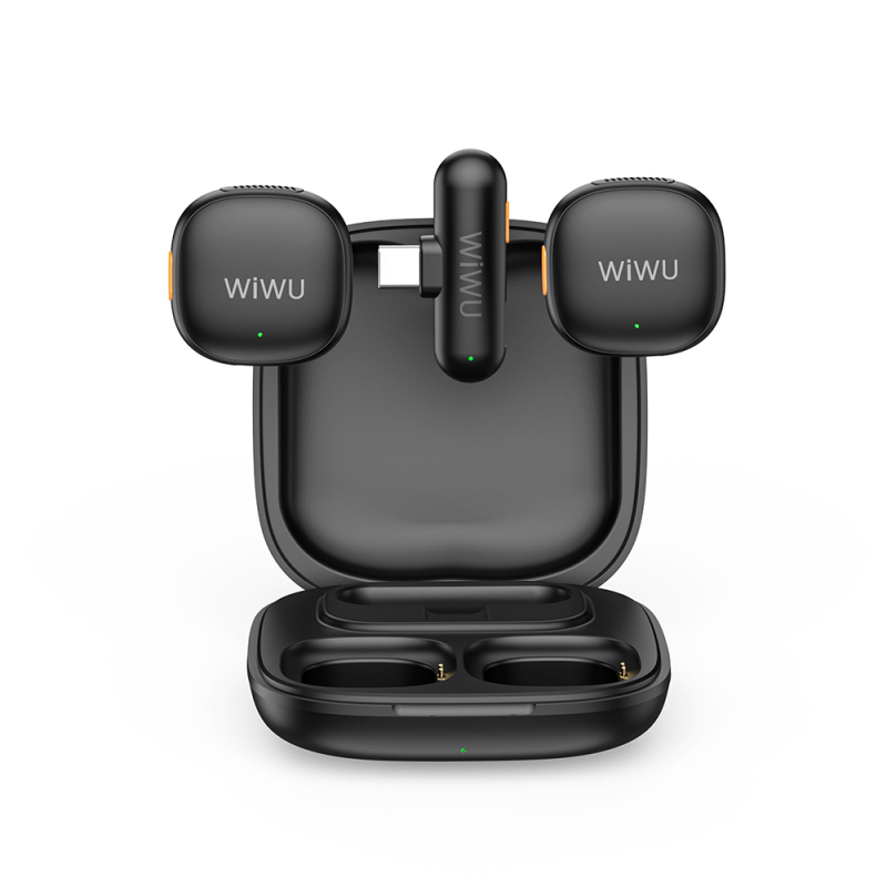 Wiwu Wi-WM006 2in1 Type-C Portlu Yapay Zeka Destekli ANC Özellikli Kablosuz Yaka Mikrofonu - 2